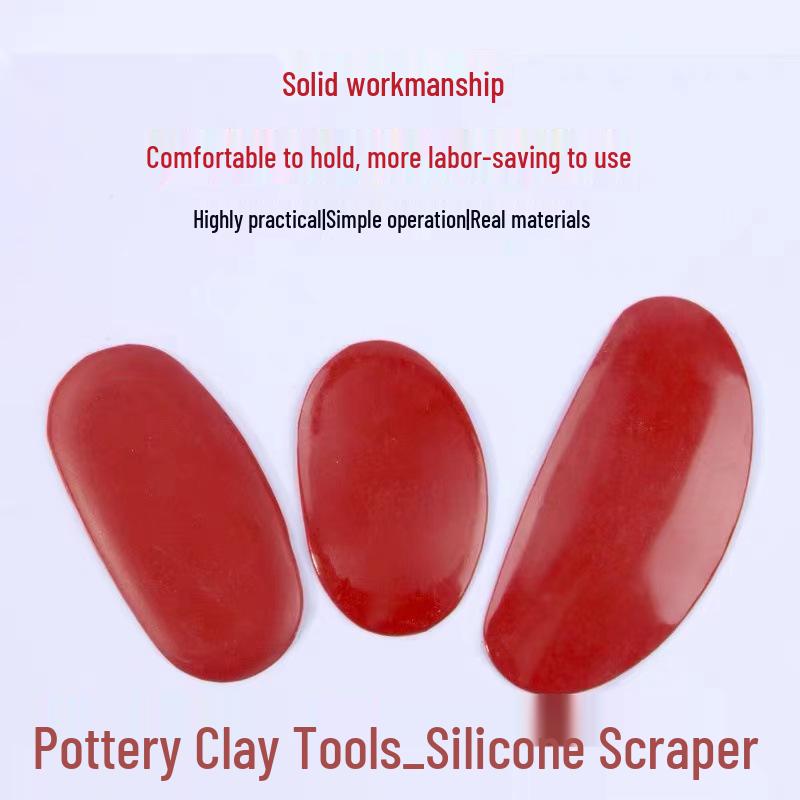 3-Piece Ceramic Rubber Scraper Set for Leather Trimming, Polishing, and Clay Sculpture