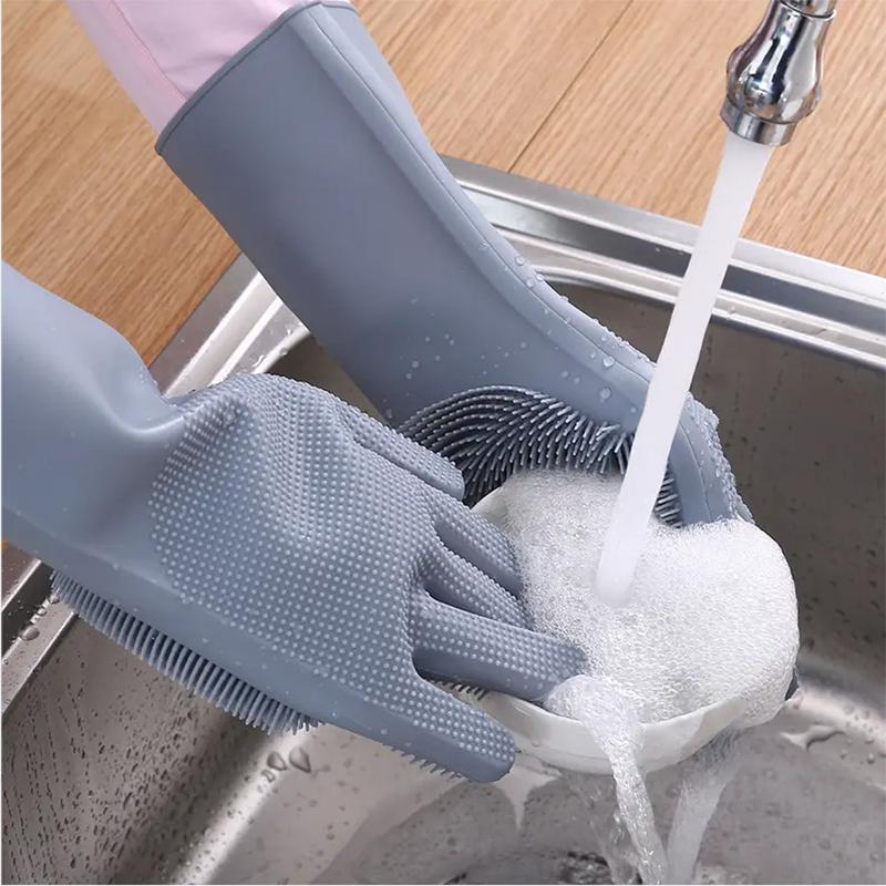Silicone Dishwashing Gloves Multifunctional Household Gloves Cleaning Kitchen Cleaning Heat Insulation Magic Gloves