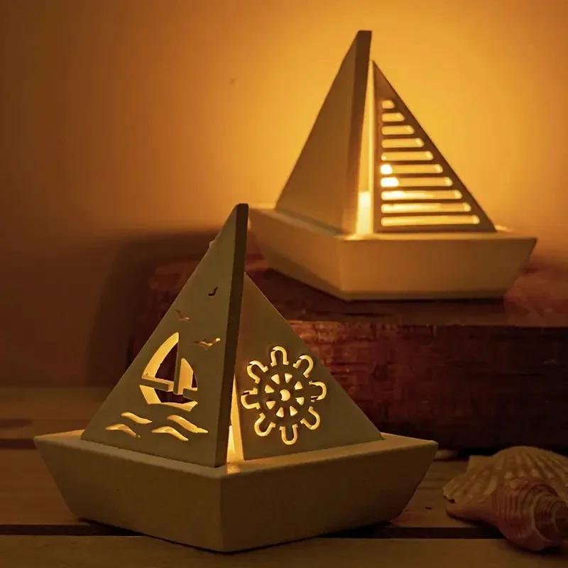Top Quality Sailboat Candle Holder Silicone Mold DIY Candle Making Home Decoration And Craft Projects Sail Shape Candlesticks