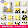 Yellow Geometric Decorative Pattern Pillowcase Office Living Room Home Pillowcase Car Ornaments