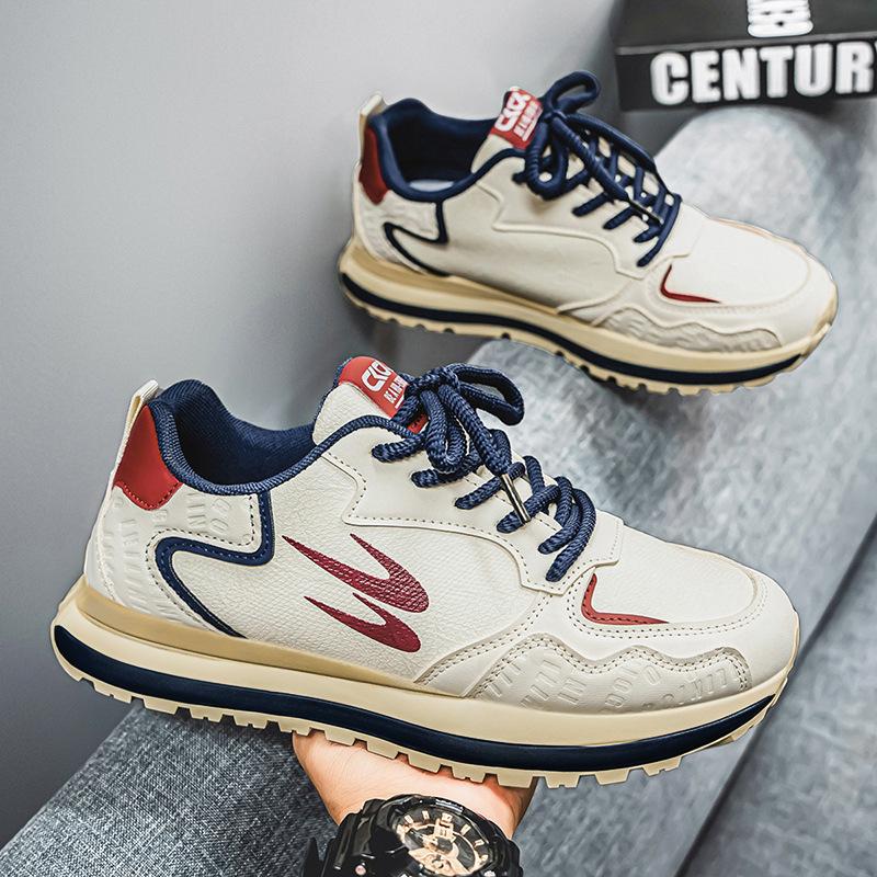 The New Spring Pattern Machine Is Spliced with Fashionable and Versatile Athleisure Men's Shoes, with a Thick-sole, Heightened, Non-slip and Wear-res