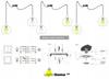 Hanging Lamp, Ceiling Chandelier, Wire Shade, Led