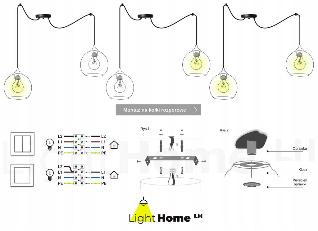 Hanging Lamp, Ceiling Chandelier, Wire Shade, Led