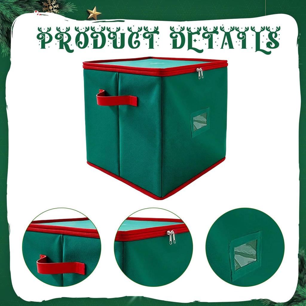 Christmas Decor Storage Box Store Holiday Convenient Home Organization Zippered Closure with