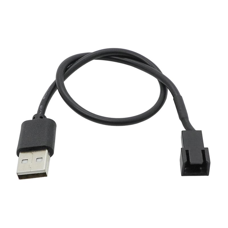1Pc Case Fan Adapter Connector Cable Usb 2.0 A Male To 3-Pin Pwm 5V Usb Sleeved Fan Power Adapter Cable