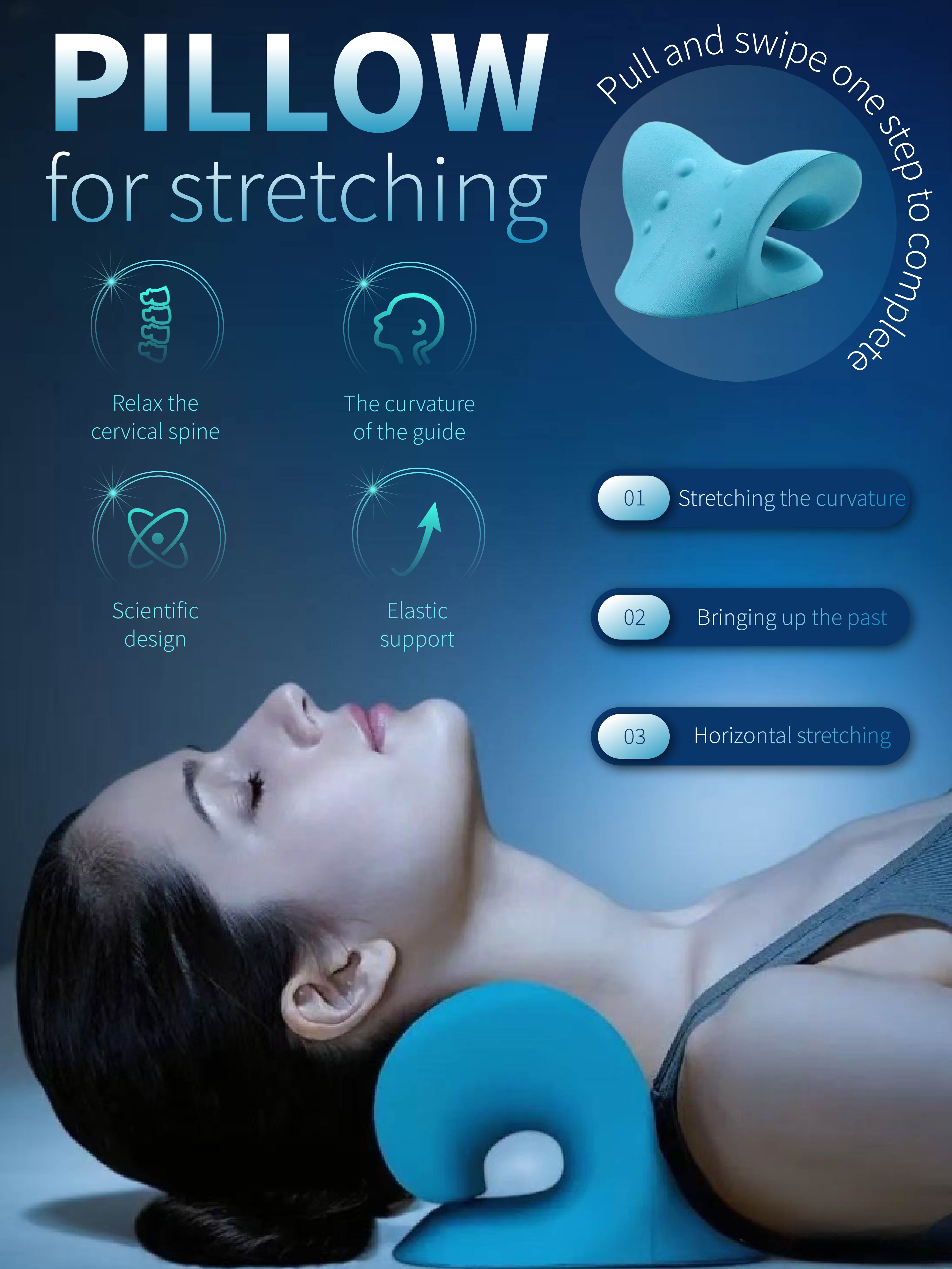 

Подушка для розтягування шийного відділу хребта – Науково розроблена еластична підтримка Подушка для розслаблення шиї Option1 синій