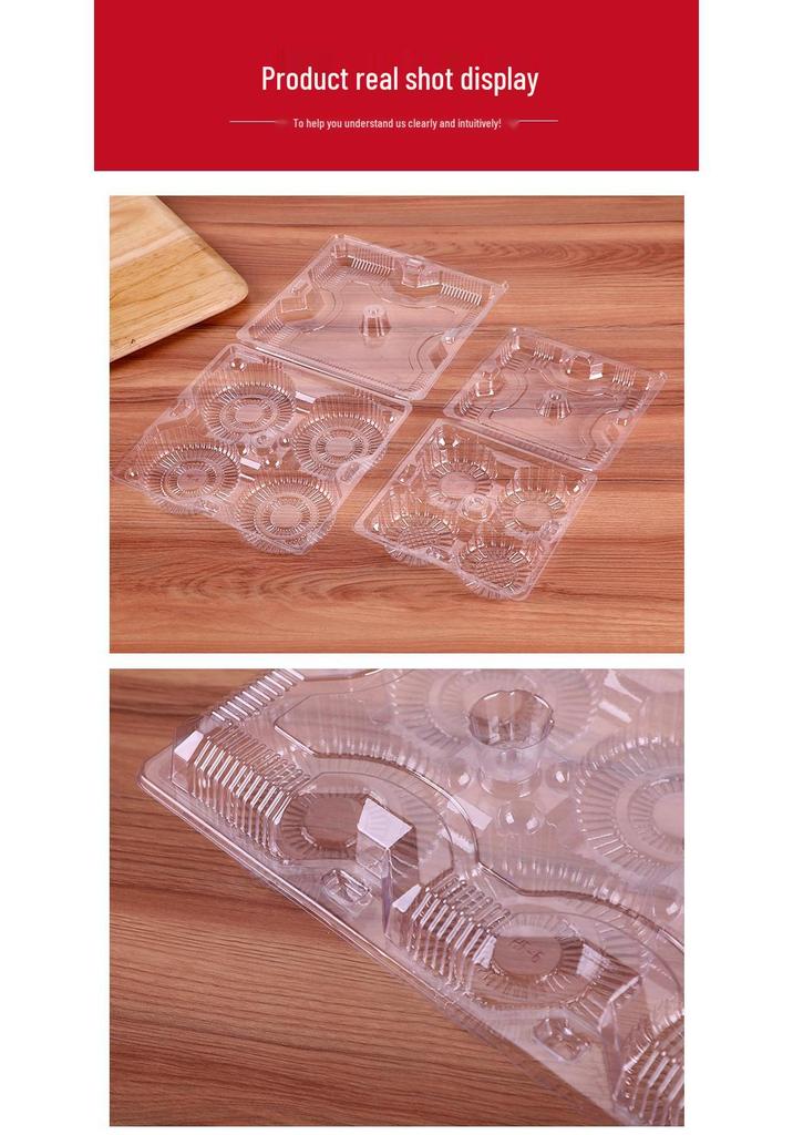 Transparent Disposable Egg Tart Packaging Box - Available in 4-Piece and 8-Piece Sizes
