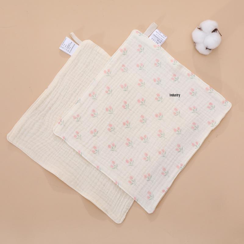 Baby Four-Layer Crepe Cotton Handkerchief - Printed Gauze Towel for Children