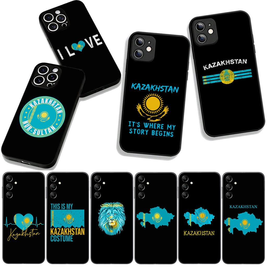 For Samsung Galaxy A25 A37 A57 A12 A14 A31 A41 A50 A51 A70 A71 A72 A21S A04 M15 Note 20 9 8 10 Case Kazakhstan Flag Blue Sun