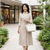 Kate Spade leather Handbag Beige x white Women storage bags Used