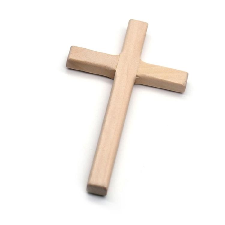 1PC Handmade Wood Cross Christ Statue Religious Prayer Hand Holding Pendant