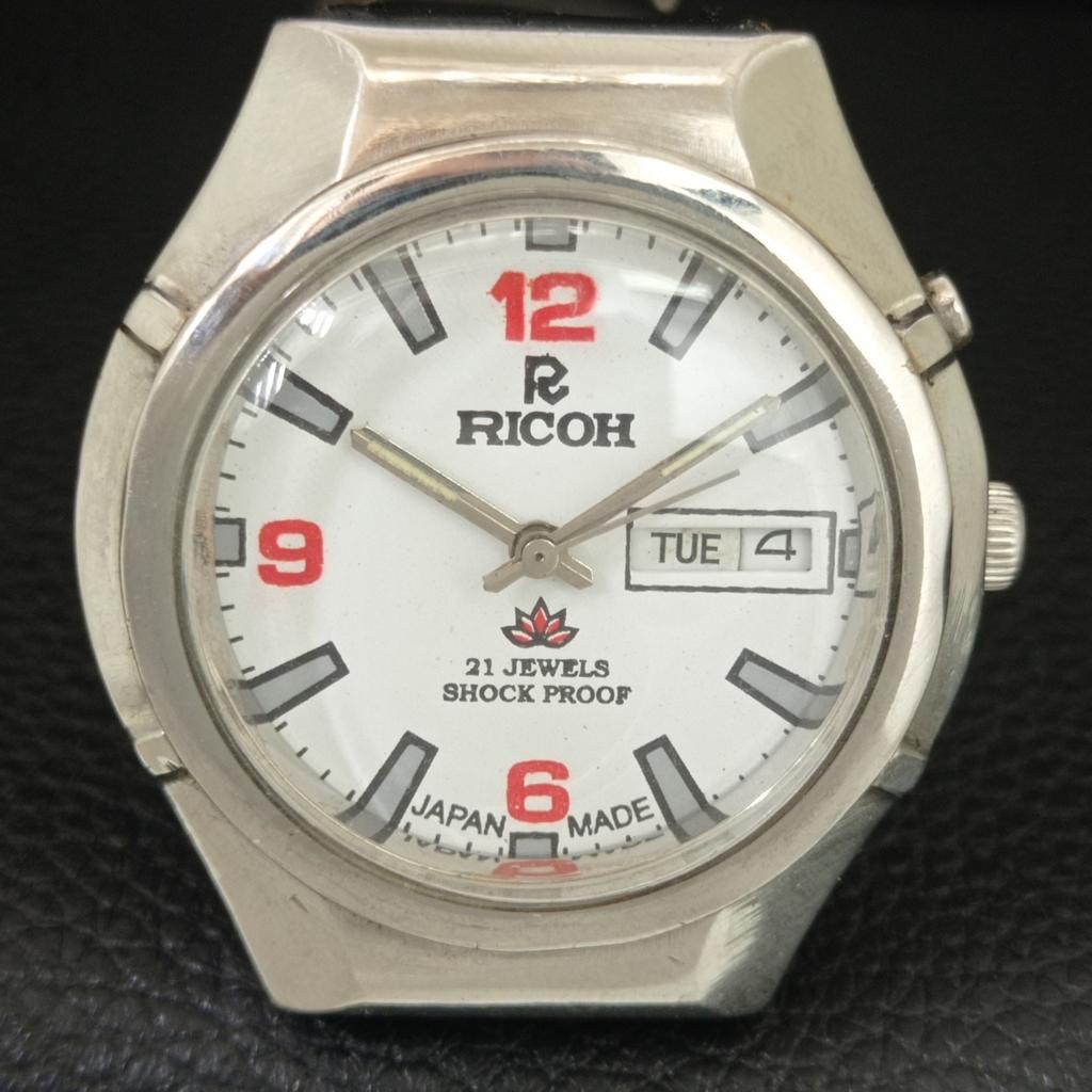 VINTAGE RICOH R31 AUTOMATIC JAPAN MENS WHITE COLOR DIAL WATCH A709412-1