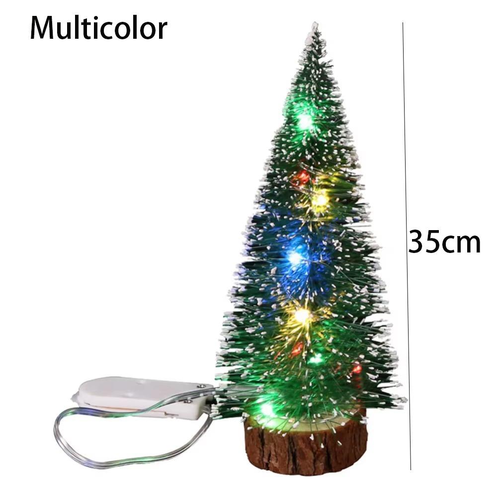 New 20/25/30/40cm Mini Christmas Tree DIY Handicraft LED Light Artificial Christmas Tree Party Decoration New Year Gift