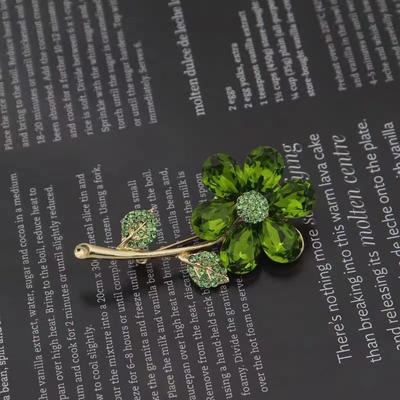 Premium Sinn Smaragd Blume Brosche Temperament High-End Anzug Pullover Accessoires Brosche Exquisite Einfache Anstecknadel Accessoires