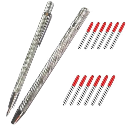 XIANFENGHU Cutter Pen, Ceramic Tile Cutter Pen, Set of 2, with Carbide Tip and Pocket-Shaped Point for Glass and Ceramic Tiles