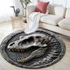 Dinosaur Skull Round Area Rug,Carpet Rug for Living Room Bedroom Sofa Playroom Decor,Non-slip Floor Mat