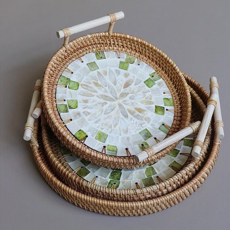 Imitation Rattan Woven Serving Tray Basket
