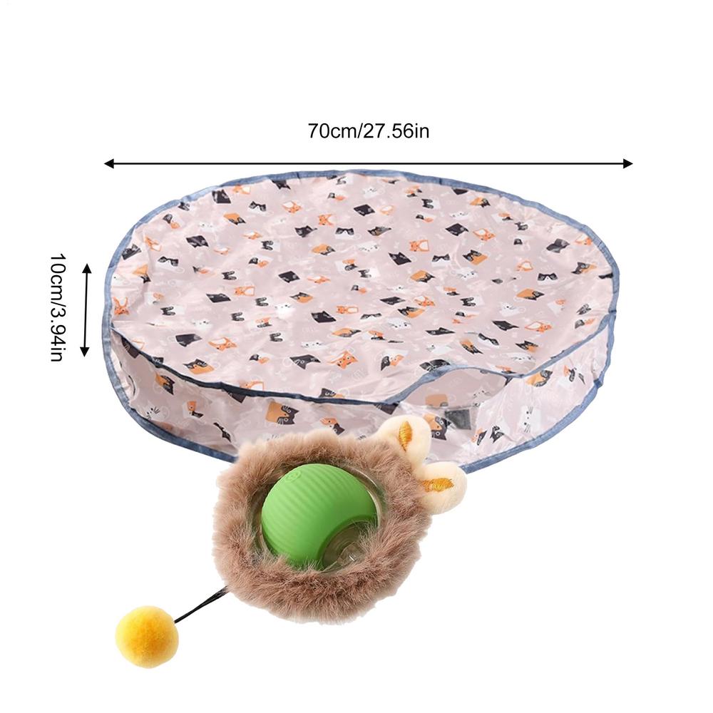 Automatic Cat Toy Indoor Cat Toys For Boredom With Rolling Ball Self-Activity Oxford Rechargeable Automatic Hunting Cover For