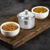 Stainless Steel Sugar Bowl with Lid Spoon Airtight Condiment Dispenser for Salt Pepper Spices Coffee Creamer Kitchen Food