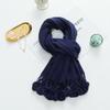 Girls Cute Imitation Cashmere Scarf Women's Winter Warm Solid Color Big Rabbit Fur Ball New Scarf Shawl