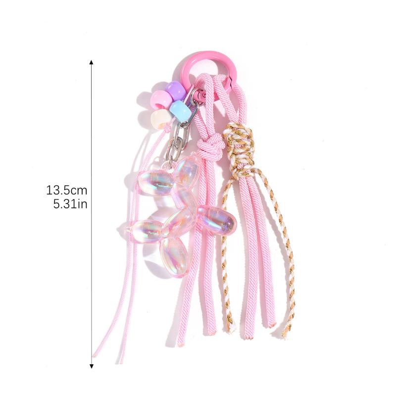 Y2K Trendy Creative Beaded Keychain Personalized Versatile Keyring Phone Lanyard For Girls Bag Pendant Key Hanging Decoration