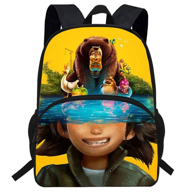 Zaino Scolastico Leggero per Bambini con Cartoni Animati, Zaino a Spalla Doppia con Supporto Ergonomico per la Schiena, Tessuto Oxford, per la 1ª-2ª Elementare