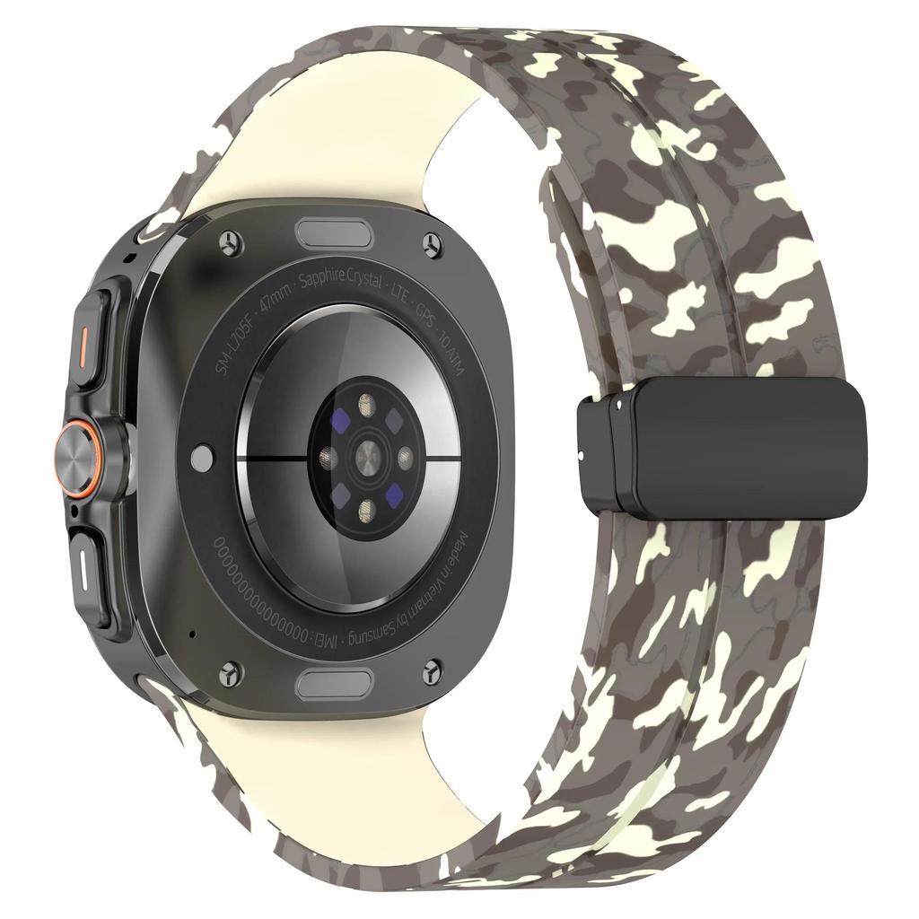 Silicone Sport Strap For Samsung Galaxy Watch Ultra 47mm Strap Magnetic Folding Clasp for Galaxy Watch Ultra2 2025 2026 Replacement Bracelet Strap