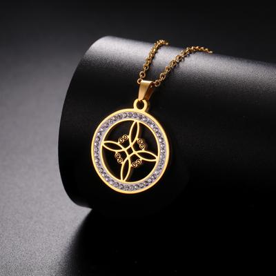 Single Layer Witch Knot Pendant Necklace With Crystal Accents Gothic Jewelry Christmas Gift For Women