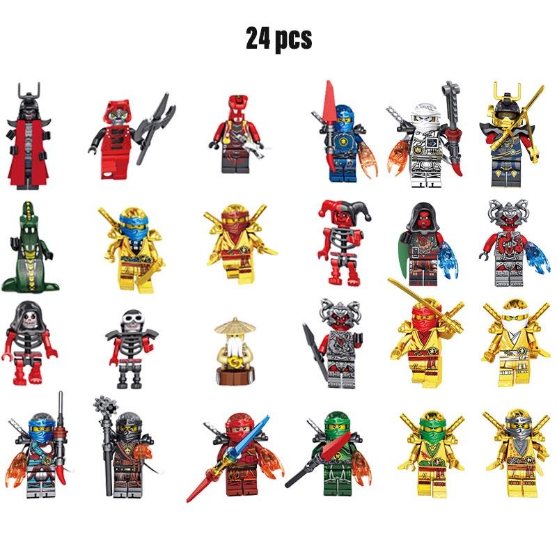 24pcs Phantom Series Ninja Building Blocks Plastic Toy Figures For Children Height)