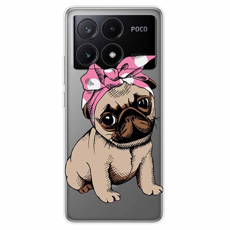 For Xiaomi Poco X6 Pro Case Transparent Cute Soft Silicone TPU Coque for Poco X6 / X6 Pro 5G Phone Cover X 6 X6Pro Clear Shells