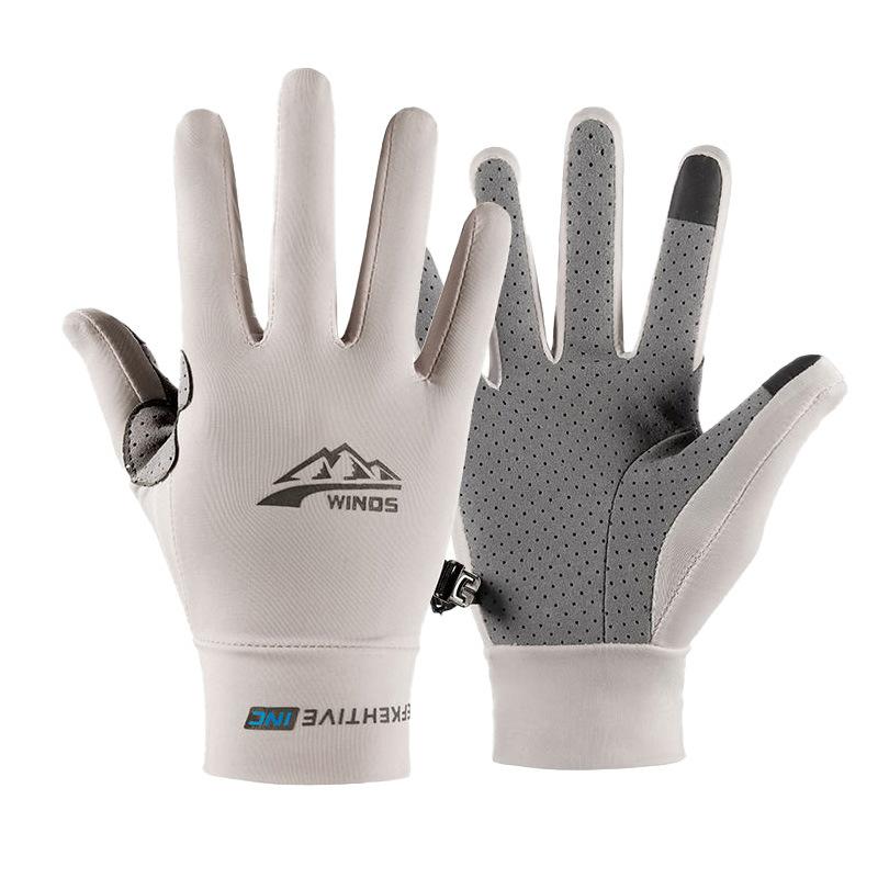 Outdoor Men's and Women's Cycling Gloves Slip Proof Wear Resistant Sun Proof and Ultraviolet Proof Thin Touch Screen Breathable Ice Silk Gloves.
