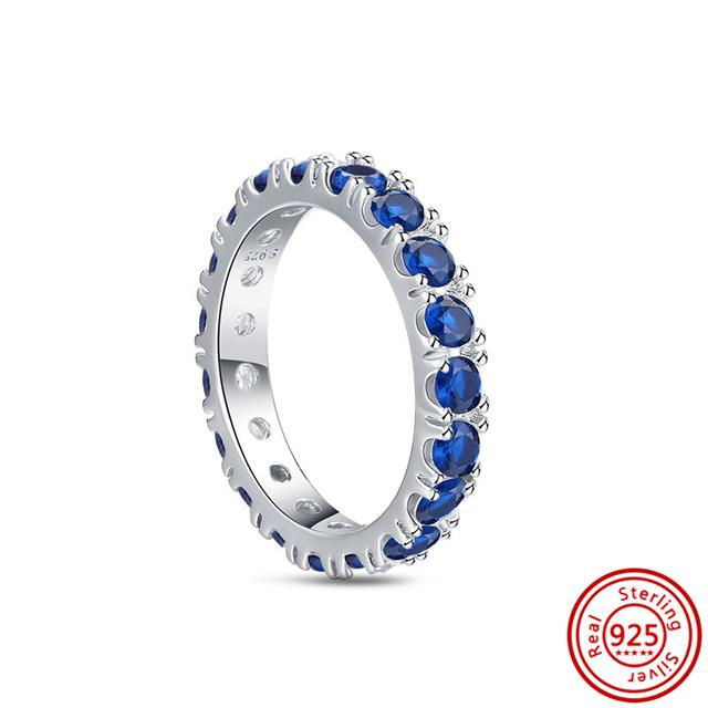Authentic 100% 925 Sterling Silver Princess Regal Crown Heart Sparkling Zircon Luxury Circle Rings Women Wedding Jewelry
