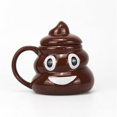 Cartoon Smile Poop Mug Tea Coffee Cup Funny Humor Gift 3D Pile of Poop Mugs with Handgrip Lid Tea Office Cup Drinkware 400ml (Color : Mug)