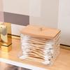 Storage Box with Bamboo Lid Dustproof Moisture Resistant Clear Acrylic Container Cotton Swabs Dental Floss Jewelry Organizer