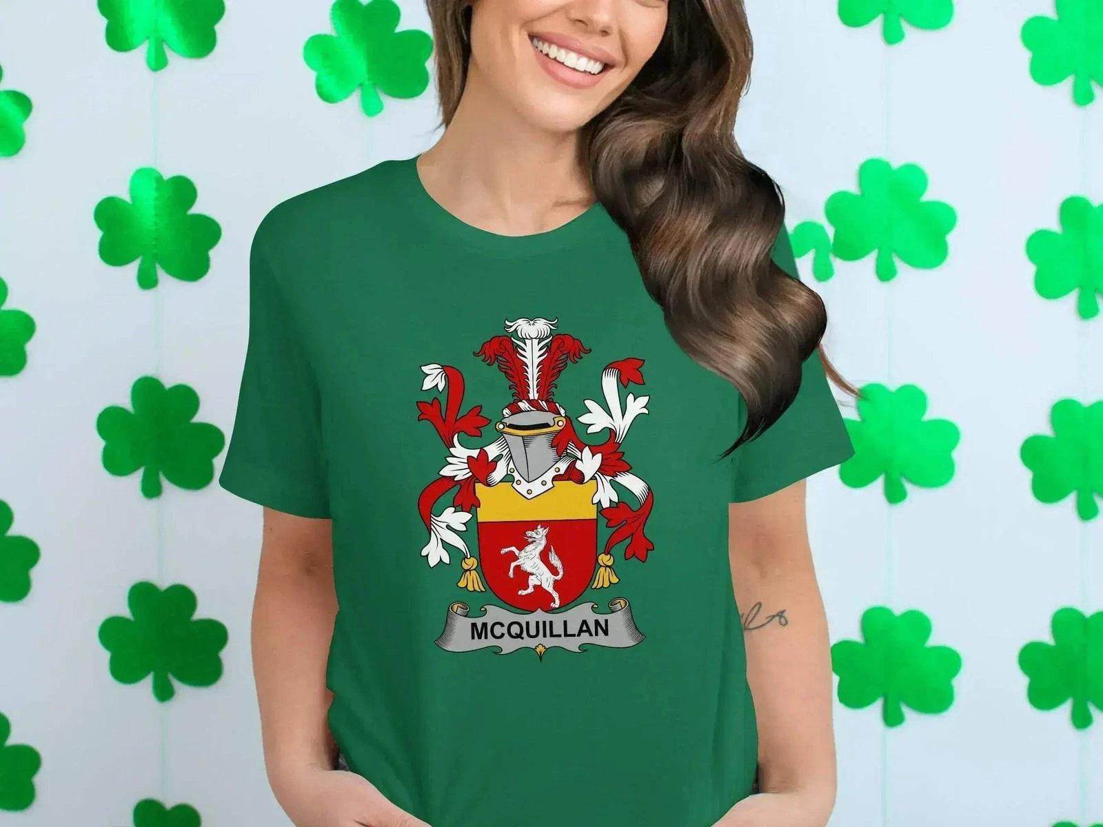 Medieval Family Crest McQuillan Heritage Emblem T-Shirt S