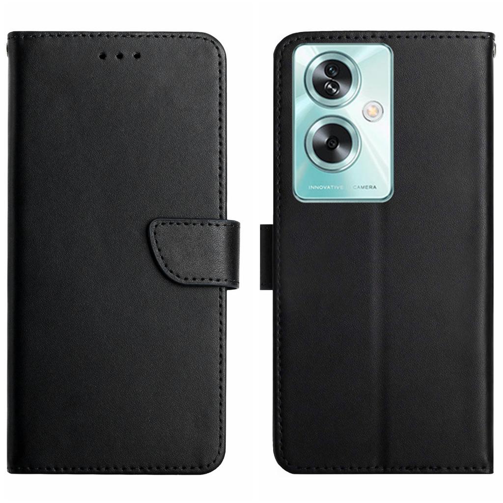 HT02 Genuine Cow Leather Case for Oppo A59 5G Wallet Phone Cover Nappa Texture