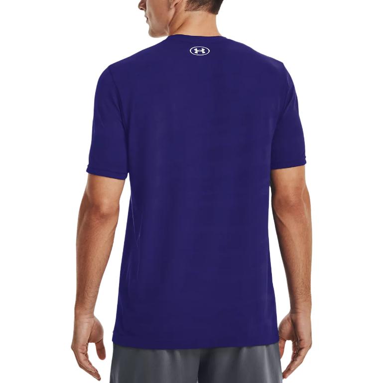 Under Armour Einfarbiges Rundhals-T-Shirt mit lockeren kurzen Ärmeln für Herren, Oberteile, Sonarblau 1373726-468