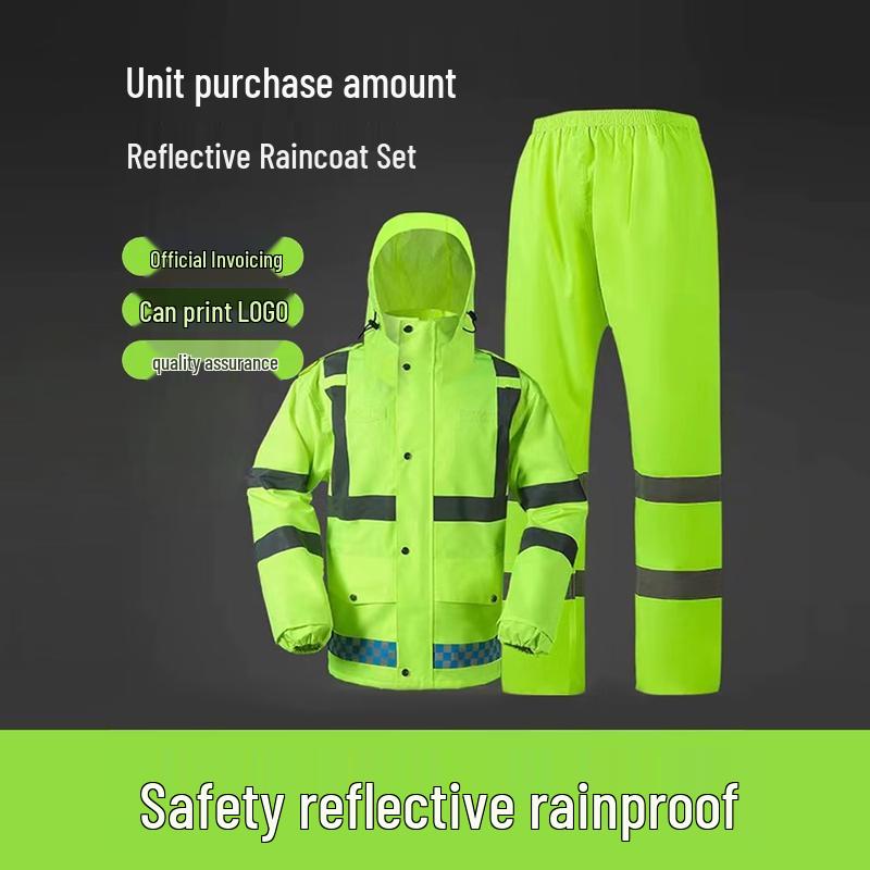 

Reflective Raincoat Set One Size