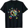 Rubik's Cube Pattern T-shirt, Fitness T-shirt, Women's Top Women Clothing Fashion Graphic Aesthetic Clothes Summer Streetwear