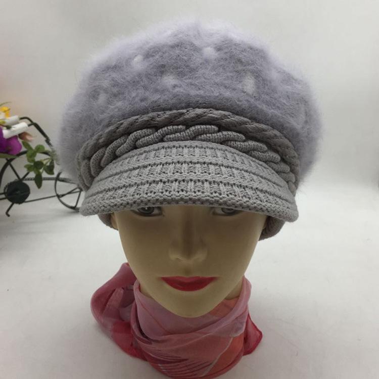 Winter women's knitted hat with thick ear protection duck tongue cotton hat for elderly mothers