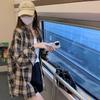 Plaid shirt jacket women's spring and autumn 1116 new summer thin design sense niche long-sleeved top sunscreen shirt