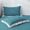 Juego de Fundas de Almohada de Color Sólido Estilo Coreano (2) - Estilo Princesa para Residencias Estudiantiles