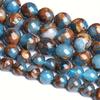 Natural Light Blue Gold Colored Stone Round Beads, Loose Beads, Lake Blue Gold Colored Stone, Handmade DIY, Bracelet, Jewelry Accessories, Bead Beads
