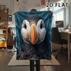 1Pc 2D FLAT Realistic Puffin Print Flannel Blanket,High quality Comfortable for All Seasons,Home Decor,Warmth and Comfort,Perfect for Christmas Gifts