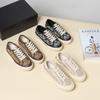 New Fashionable and Casual C-printed Canvas Shoes, Platform Sports Shoes Are Versatile with Leather Laces