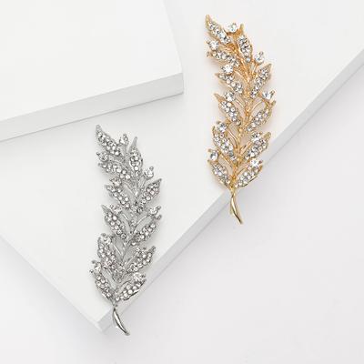 Fashion Exquisite Alloy Rhinestone Wheat Ear Brooch High-End Temperament Women'S Cardigan Shawl Corsage Jewelry Pin