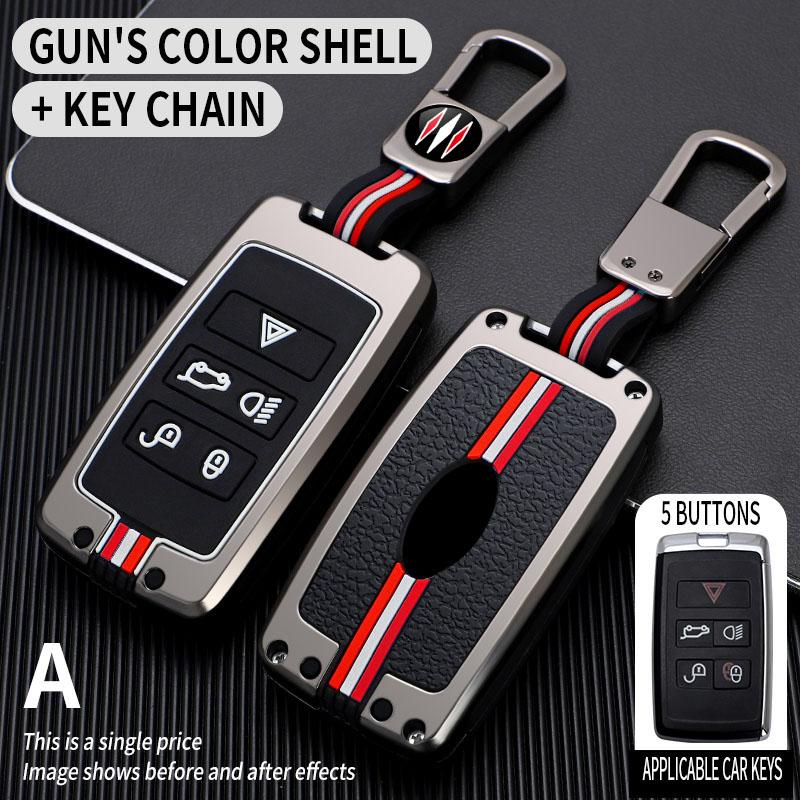 5 Bottons Metal Car Key Cover Case Shell for Land Rover Evoque Discovery 4 Evoque for Jaguar F-Pace F-Type XE XF XJ Freelander