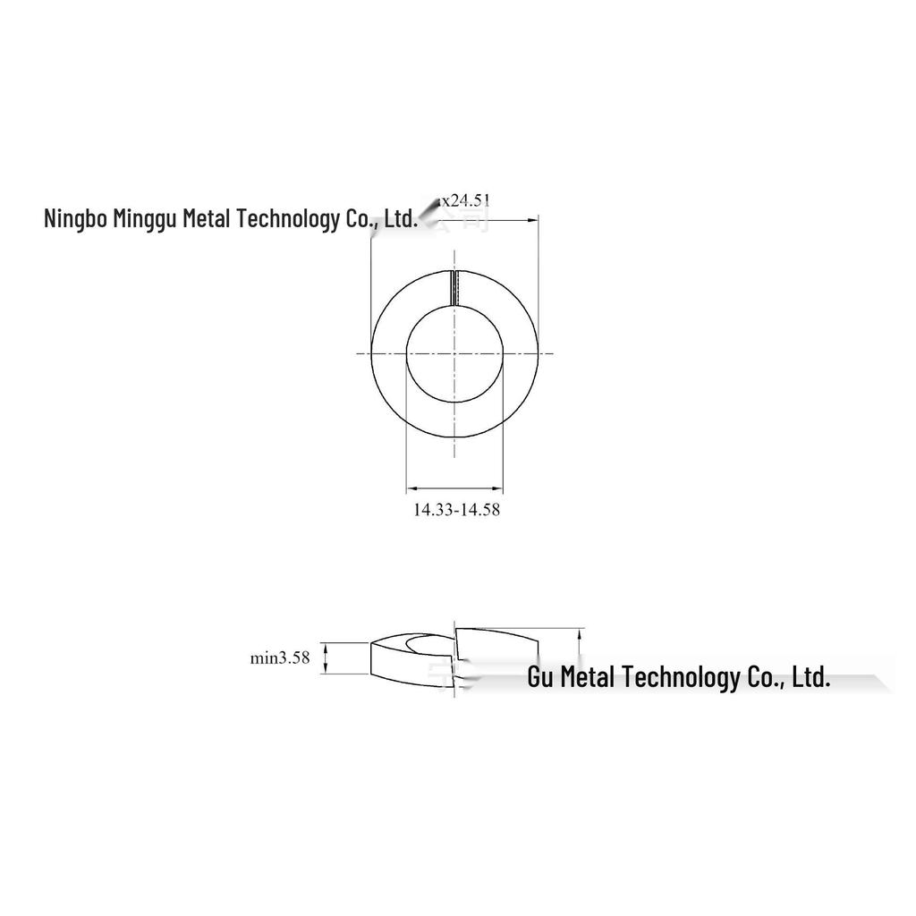 8x10x1/4~1-1/2" Galvanized Blackened Spring Lock Washers, High-Strength, Anti-Loosening, US & British Standards
