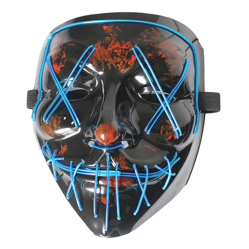 Masca LED Strălucitoare de Halloween Mască LED Petrecere Mască Masti Mascaradă Mască Neon Luminoasă în Întuneric Recuzită Horror Costum Petrecere