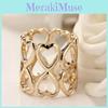 Chic Double-layer Heart Scarf Ring For Women Smooth Alloy No Snag In Gold Rose Gold Silver